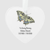 Persoonlijk vlinder-herdenkingssieraad ornament (achterkant)