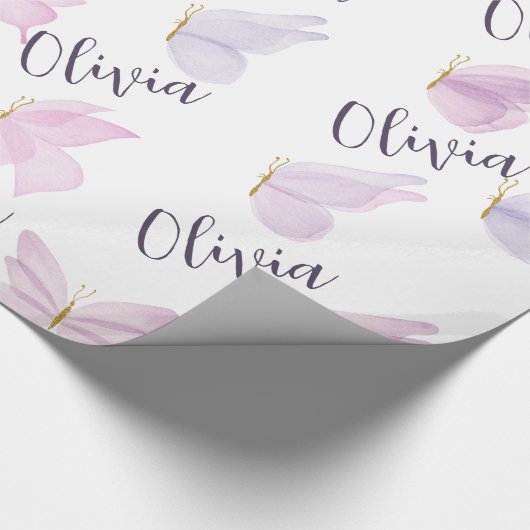 Persoonlijk vlinder inpakpapier. cadeaupapier (Hoek)