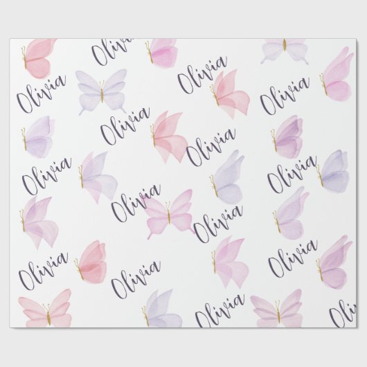 Persoonlijk vlinder inpakpapier. cadeaupapier (Vlak)