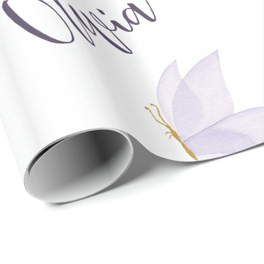 Persoonlijk vlinder inpakpapier. cadeaupapier (Rol Hoek)