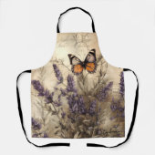 Persoonlijk vlinder lavendel vintage ontwerp schort (Voorkant)