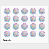 Persoonlijk vlinder-monogram ronde sticker (Vel)
