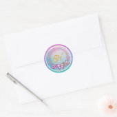 Persoonlijk vlinder-monogram ronde sticker (Envelop)