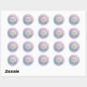Persoonlijk vlinder-monogram ronde sticker (Vel)