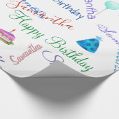 Persoonlijk Voeg een Naam Toe Aangepaste Gelukkige Cadeaupapier (Hoek)