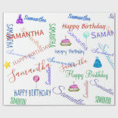 Persoonlijk Voeg een Naam Toe Aangepaste Gelukkige Cadeaupapier (Vlak)