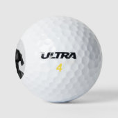 Persoonlijk voeg uw foto Pug Dog Black White toe Golfballen (Logo)