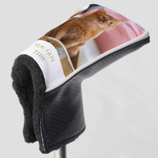 Persoonlijk voeg Uw Kat Foto en Tekst toe Golfheadcover (3/4 voorkant)