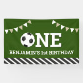 Persoonlijk Voetbal 1e Verjaardagsfeestje Spandoek (Horizontaal)