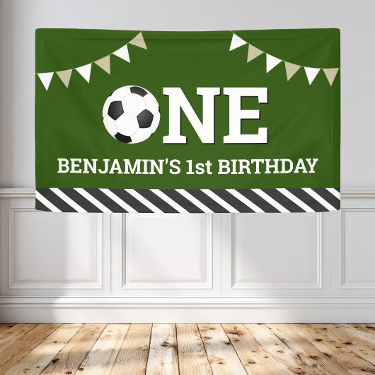 Persoonlijk Voetbal 1e Verjaardagsfeestje Spandoek
