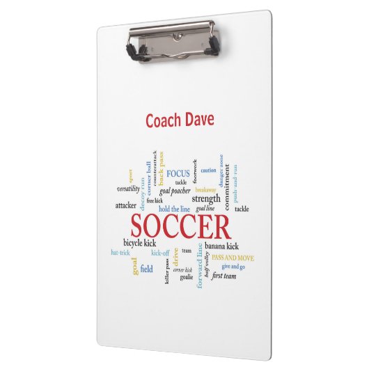 Persoonlijk, Voetbal coach Dank u in woorden Klembord (Links)