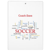 Persoonlijk, Voetbal coach Dank u in woorden Klembord (Achterkant)