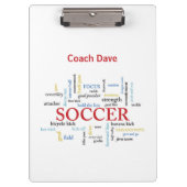 Persoonlijk, Voetbal coach Dank u in woorden Klembord (Voorkant)