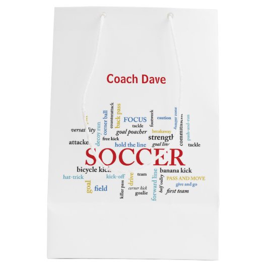 Persoonlijk, Voetbal coach Dank u in woorden Medium Cadeauzakje (Achterkant)