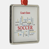 Persoonlijk, Voetbal coach Dank u in woorden Metalen Ornament (Rechts)