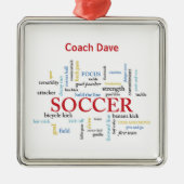 Persoonlijk, Voetbal coach Dank u in woorden Metalen Ornament (Voorkant)