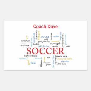 Persoonlijk, Voetbal coach Dank u in woorden Rechthoekige Sticker