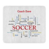 Persoonlijk, Voetbal coach Dank u in woorden Snijplank (Voorkant)