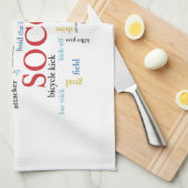 Persoonlijk, Voetbal coach Dank u in woorden Theedoek (Quarter Fold)