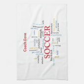 Persoonlijk, Voetbal coach Dank u in woorden Theedoek (Verticaal)