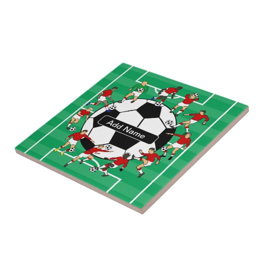 Persoonlijk voetbal en spelers tegeltje (Zijkant)