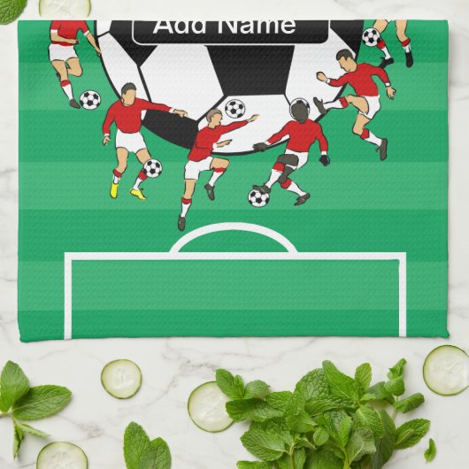 Persoonlijk voetbal en spelers theedoek (Gevouwen)