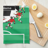 Persoonlijk voetbal en spelers theedoek (Quarter Fold)