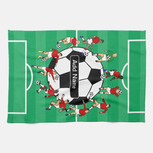 Persoonlijk voetbal en spelers theedoek (Horizontaal)