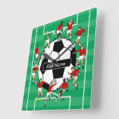 Persoonlijk voetbal en spelers vierkante klok (Hoek)