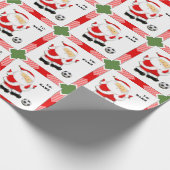 Persoonlijk voetbal kerstcadeau cadeaupapier (Hoek)