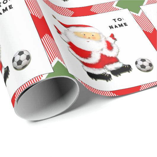 Persoonlijk voetbal kerstcadeau cadeaupapier (Rol Hoek)