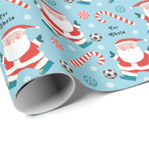 Persoonlijk voetbal kerstcadeau cadeaupapier