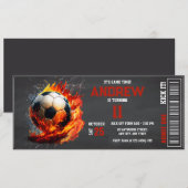 Persoonlijk Voetbal Ticket Verjaardag jongens Fees Kaart (Voorkant / Achterkant)