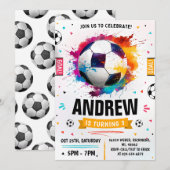 Persoonlijk Voetbal Verjaardagsfeest Kaart (Voorkant / Achterkant)