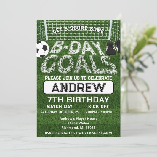 Persoonlijk Voetbal Verjaardagsfeest Kaart (Staand voorkant)