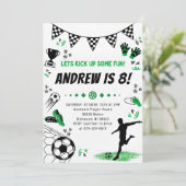 Persoonlijk Voetbal Verjaardagsfeest Kaart (Staand voorkant)