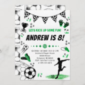 Persoonlijk Voetbal Verjaardagsfeest Kaart (Voorkant / Achterkant)