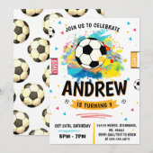 Persoonlijk Voetbal Verjaardagsfeest Kaart (Voorkant / Achterkant)