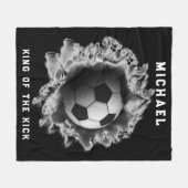 Persoonlijk Voetbalcadeau Fleece Deken (Voorkant (Horizontaal))