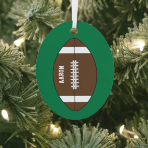 Persoonlijk voetbalcadeau kerstornament metalen ornament