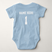 Persoonlijk voetbalshirt, eendelig body suit romper (Achterkant)