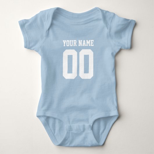Persoonlijk voetbalshirt nummer baby romper (Voorkant)