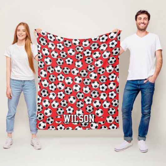 Persoonlijk voetbalspel met aangepaste naam fleece deken (In situ)
