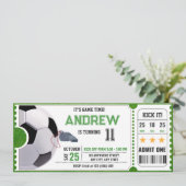 Persoonlijk voetbalspel Ticket Party Kaart (Staand voorkant)