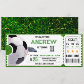 Persoonlijk voetbalspel Ticket Party Kaart (Voorkant / Achterkant)