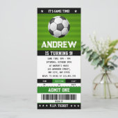 Persoonlijk Voetbalspel Ticket Verjaardag Uitnodig Kaart (Staand voorkant)