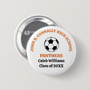 Persoonlijk voetbalteam van Orange High School Ronde Button 5,7 Cm