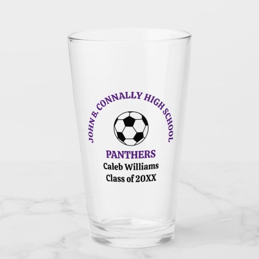 Persoonlijk voetbalteam van paarse middelbare scho glas (Voorkant)