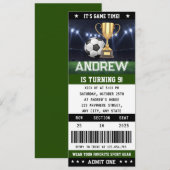 Persoonlijk Voetbalticket Verjaardag Decoraties Pa Kaart (Voorkant / Achterkant)