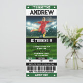 Persoonlijk Voetbalticket Verjaardag met Foto Kaart (Staand voorkant)